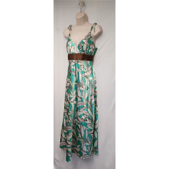 Alyn Paige New York Midi Dress Fit Flare Green/Brown Junior Size 7/8 - Picture 4 of 8